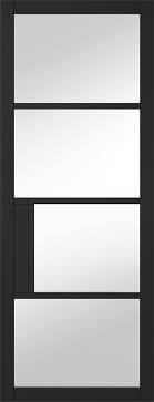 BLACK CHELSEA 4L CLEAR GLAZED INTERNAL DOOR