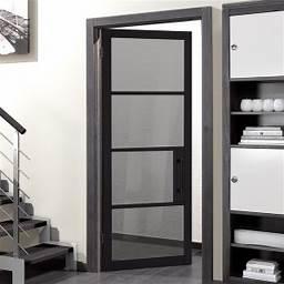 BLACK CHELSEA 4L TINTED GLASS INTERNAL DOOR