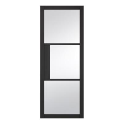 78X27 BLACK TRIBECA 3L CLEAR GLAZED INTERNAL DOOR